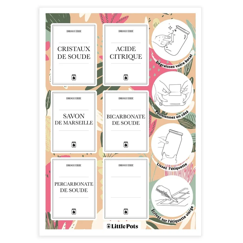 Étiquettes Waterproof "Droguerie"