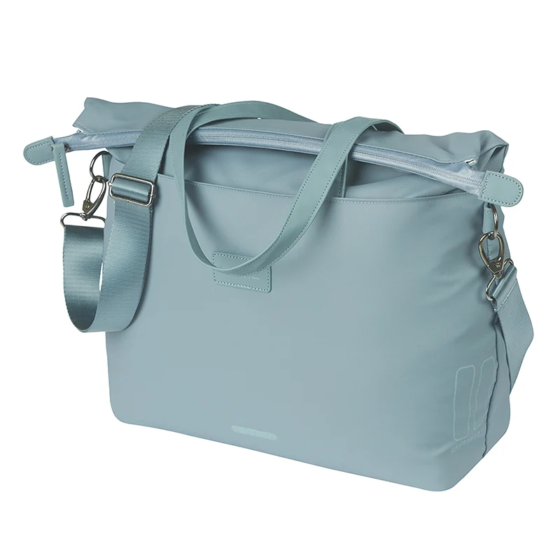 Sacoche Arrière Vélo Laterale Sac Ordinateur Portable Basil Manhattan Waterproof Bleu Droit-Gauche 12L Fixation Hook On (12X38X30 cm) Fermeture Pliant Anti-Pluie
