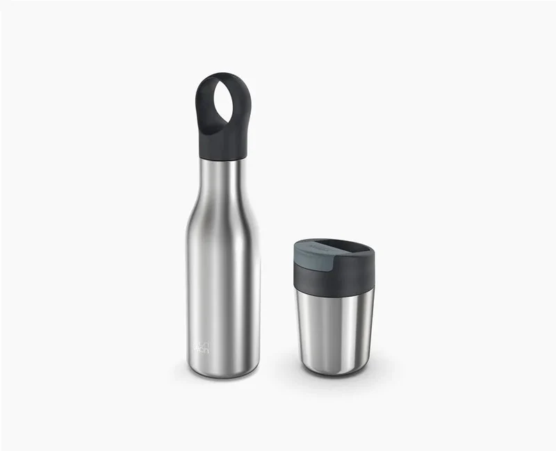Set de Mug Réutilisable Sipp™ Steel et Gourde Isotherme Loop™ en Inox