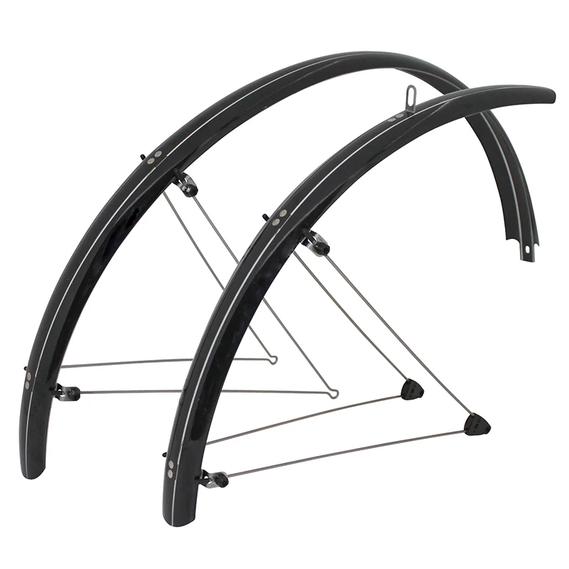 Garde Boue VTT Tringles 26" Stronglight Tour Version E 54 mm Noir Alu-Plastique (Paire) Fixation Safe Clip