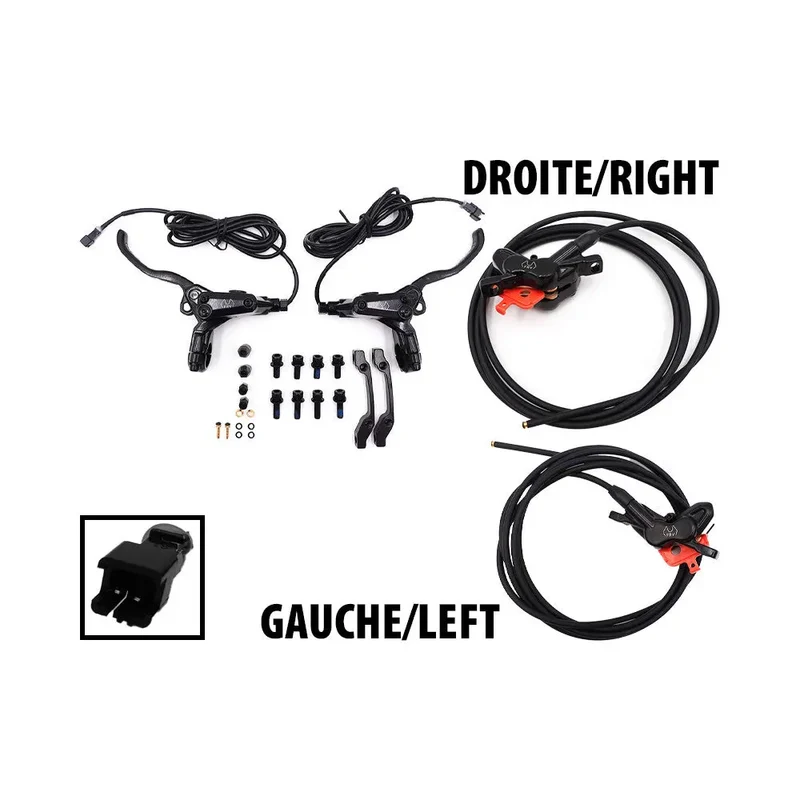 Kit freins hydrauliques 4 pistons FRV connecteur SM (1x AR gauche / AV droite + 1x AR droite /AV gauche)
