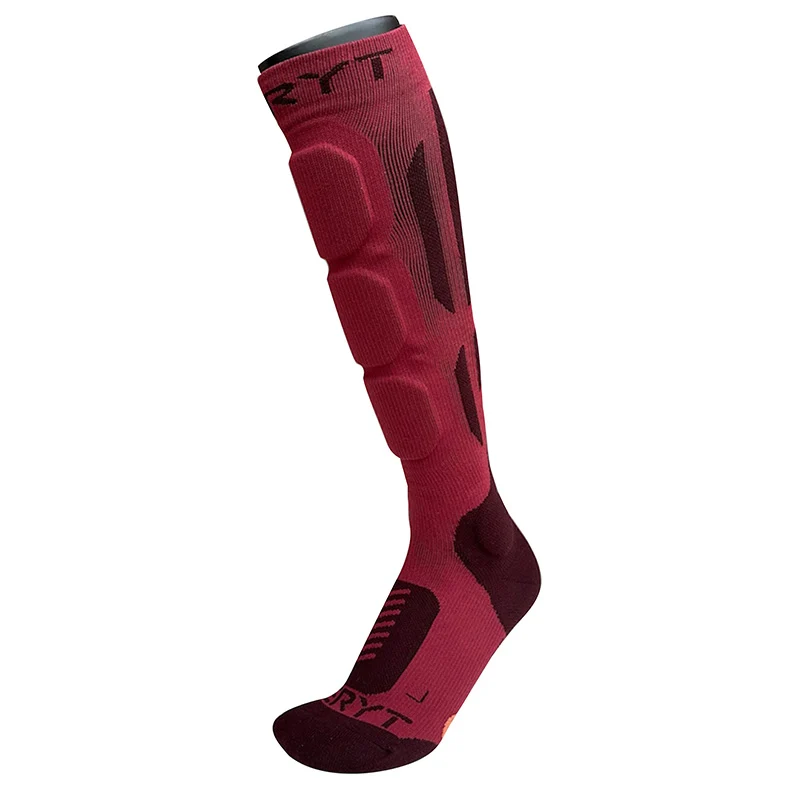 Chaussettes De Protection VTT Seryt Shelter Antibacterien Pour Cheville Et Tibia Rouge 38-42 - Hauteur 21 cm (Paire)