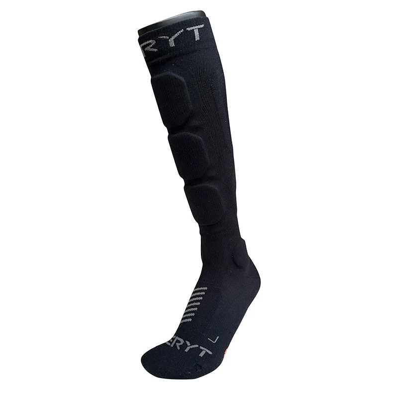 Chaussettes De Protection VTT Seryt Shelter Antibacterien Pour Cheville Et Tibia Noir - Gris 43-47 - Hauteur 21 cm (Paire)