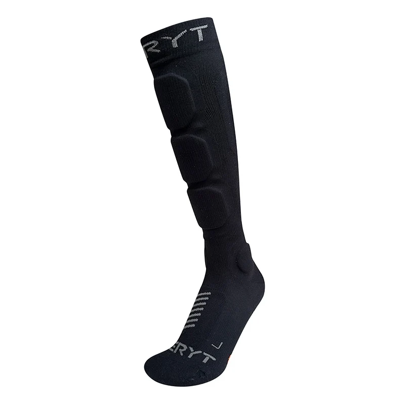 Chaussettes De Protection VTT Seryt Shelter Antibacterien Pour Cheville Et Tibia Noir - Gris 38-42 - Hauteur 21 cm (Paire)