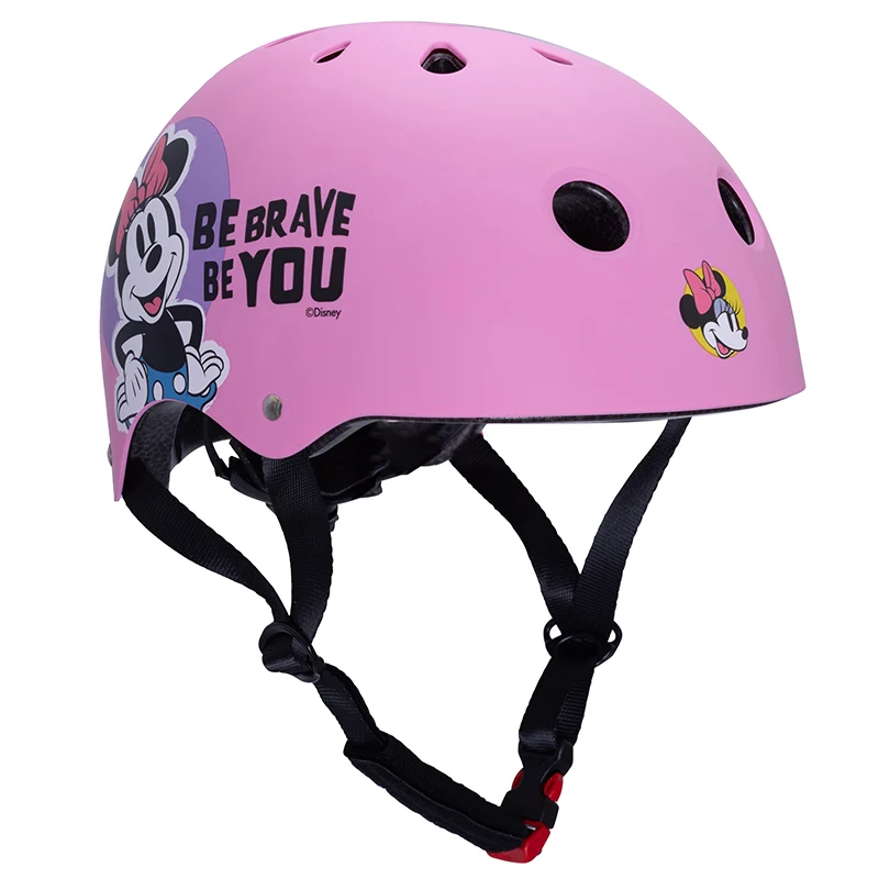 Casque Vélo Enfant Disney Minnie Rose Avec Molette Réglage Taille 52-56 (Vendu Sur Carte)