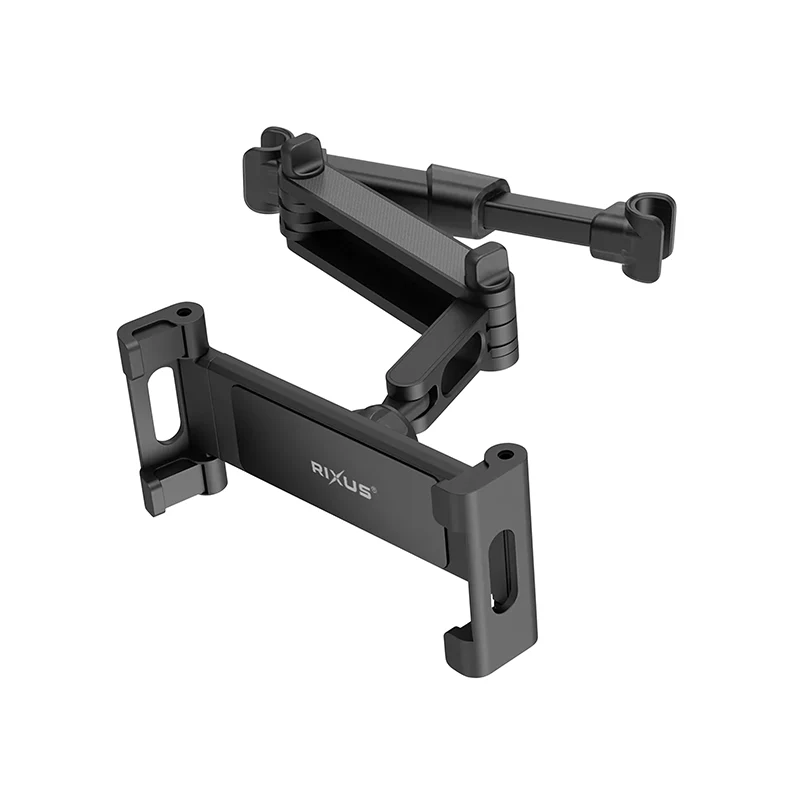 Support Tablette Rixus A Bras Télescopique Noir Fixation Appui-Tête Pour Passager Arrière Voiture (Vendu A L'Unite) -Rxhw12-