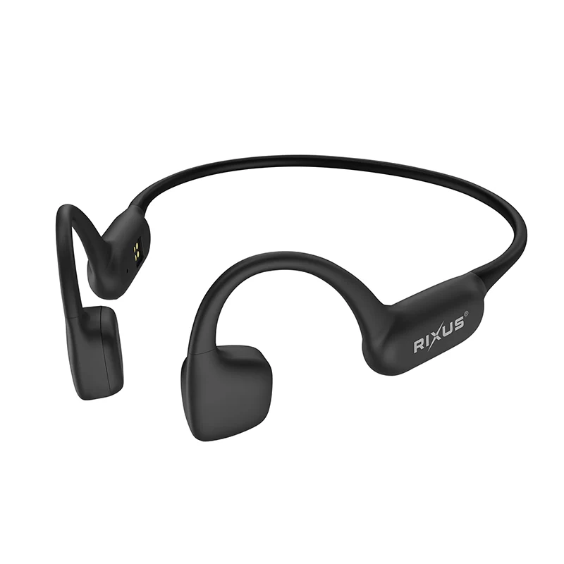 Ecouteur Oreille Libre-Casque Conduction Osseuse Rixus Pro Bluetooth 6.0 Noir 180 Mah, Autonomie 8H, Ipx8 : Compatible Natation (Inclus Câble Usb-C) -Rxbh38-