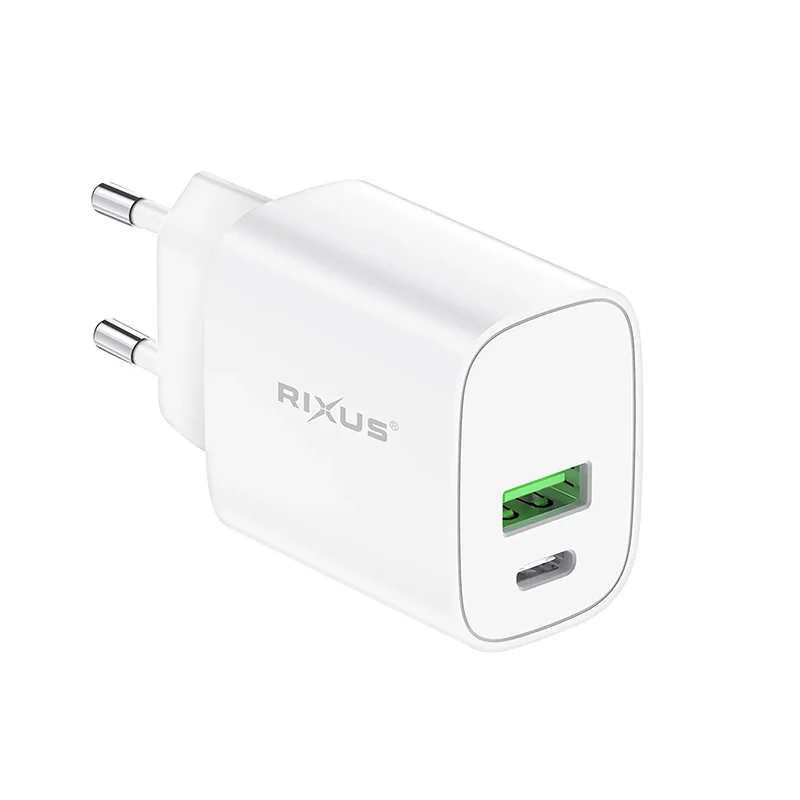 Chargeur Usb-C-Usb-A Rixus Blanc 5V 20W (Vendu A L'Unite) -Rx90S-