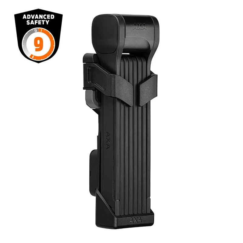 Antivol Vélo Pliable-Pliant Axa Fold 130 L 130 cm Noir Avec Support Et Compartiment Pour Air Tag Intégré (Maillon 3 mm) - Sécurité Niveau 9-15