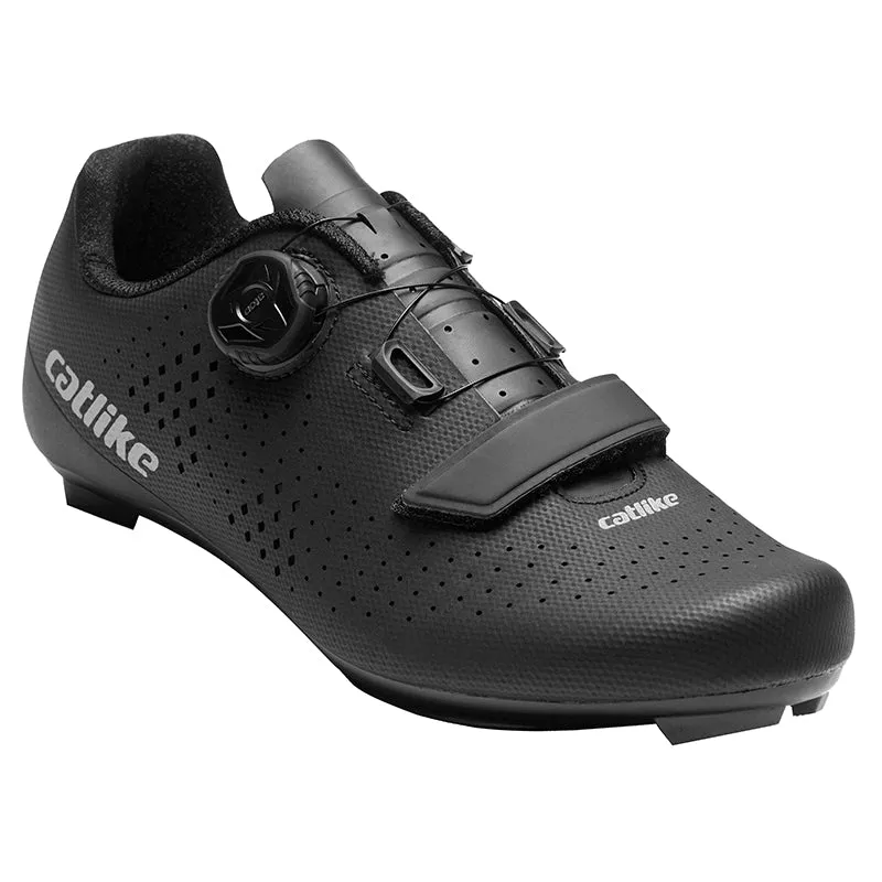 Chaussure Route Catlike Kompact'O R Noir T43 Fixation Molette Micrometrique Atop-Velcro Compatible Look-Shimano (Paire)