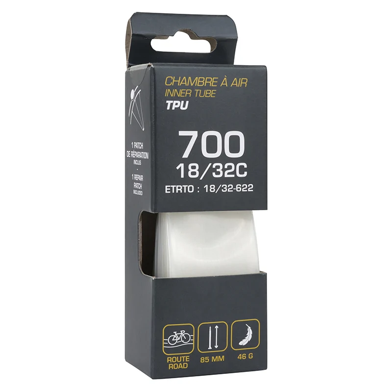 Chambre A Air Vélo 700 X 18-32 Tpu Valve Presta 85 mm
