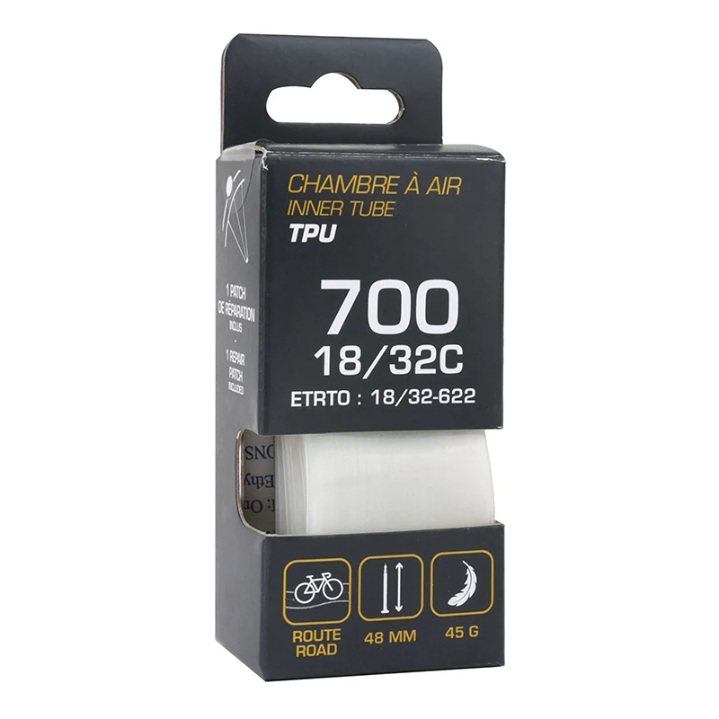 Chambre A Air Vélo 700 X 18-32 Tpu Valve Presta 48 mm