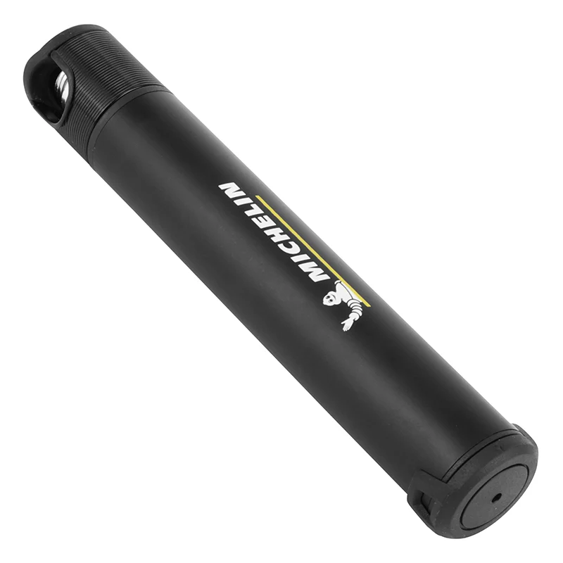 Pompe Mini Route-VTT Michelin Pocket Micro+ Alu 8 Bars Double Embouts Vp-Vs Flexible Extractible Noir Lg 127 mm 53 G