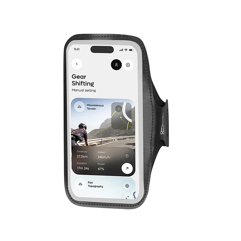 Etui-Pochette-Brassard Pour Smartphone-Telephone Rixus Sport L Ultra Resistant Noir Fixation Velcro (Vendu A L'Unite) -Rxsb03-