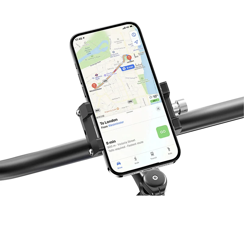 Support Smartphone-Telephone Rixus Universel Orientable Verticalement-Horizontalement Noir Avec Fixation A Collier Sur Cintre (Vendu A L'Unite) Compatible VTT Et Route -Rxhb06-