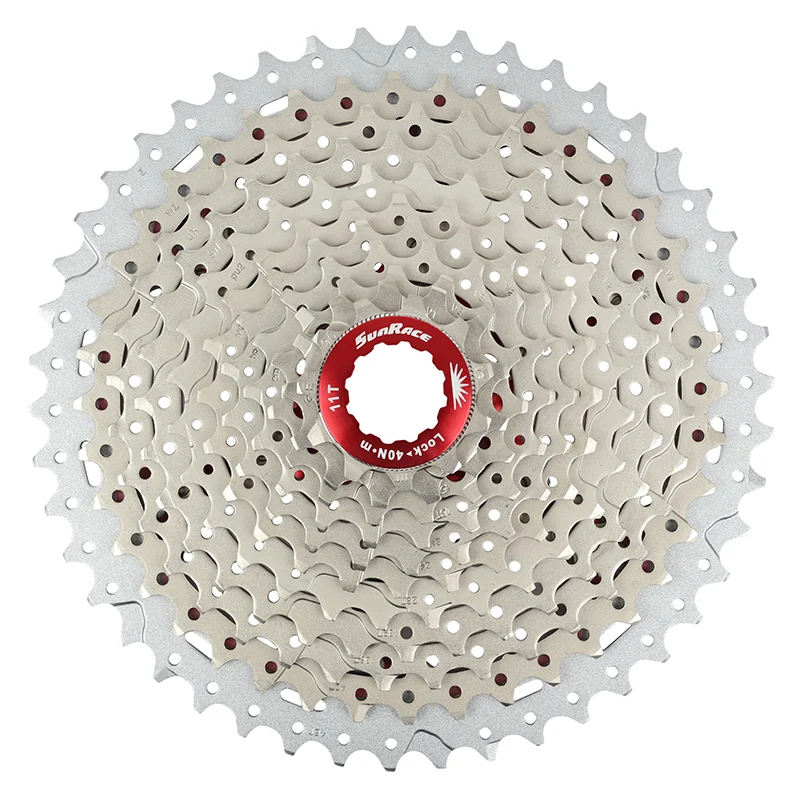 Cassette 11V. Sunrace Mx8 11-46 VTT Pour Shimano Metallic Argent (Livre En Boite) (11-13-15-18-21-24-28-32-36-40-46)