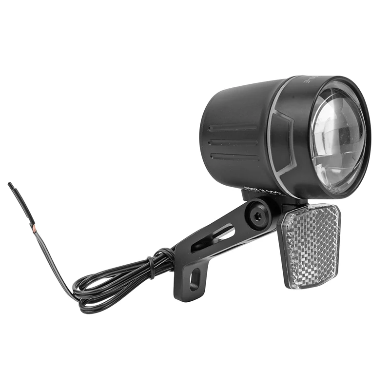 Éclairage Vélo VAE - E-Bike Avant Sur Fourche Marwi Lumo 100-E 6-48V 100Lux Noir (Vendu A L'Unite Sur Carte) -Homologation Stvzo