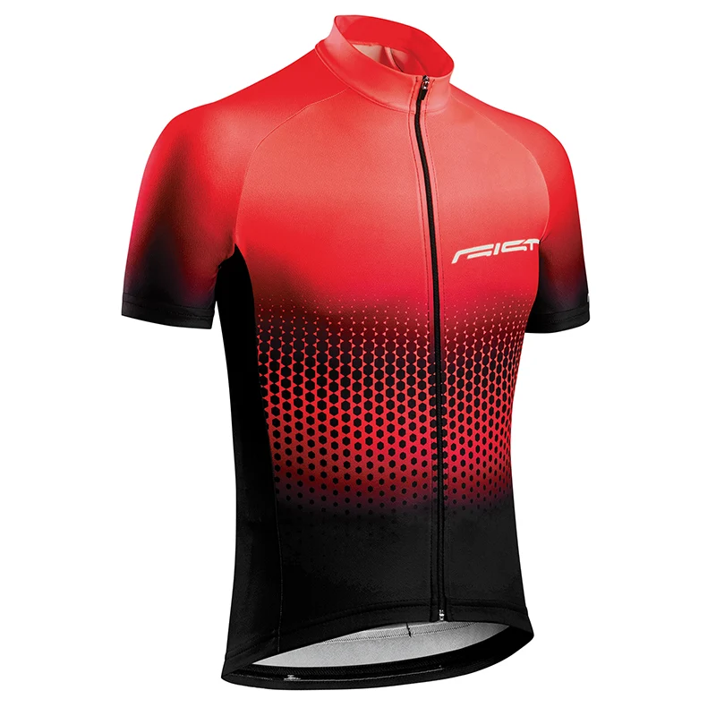 Maillot Gist Été Junior Manches Courtes Zip Total Rouge Degrade 10-12 Ans