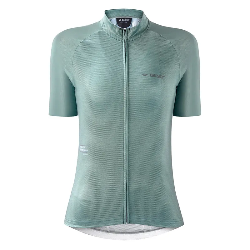 Maillot Gist Lady - Femme Manches Courtes Kin Zip Total Vert Sauge XS
