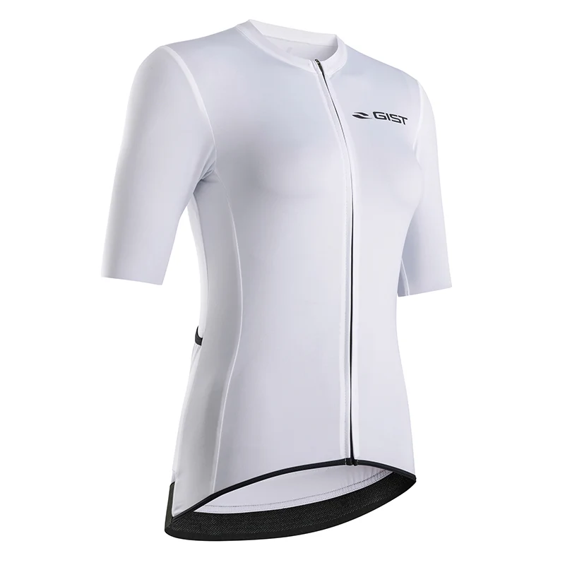 Maillot Gist Lady - Femme Manches Courtes Supremo Zip Total Blanc M
