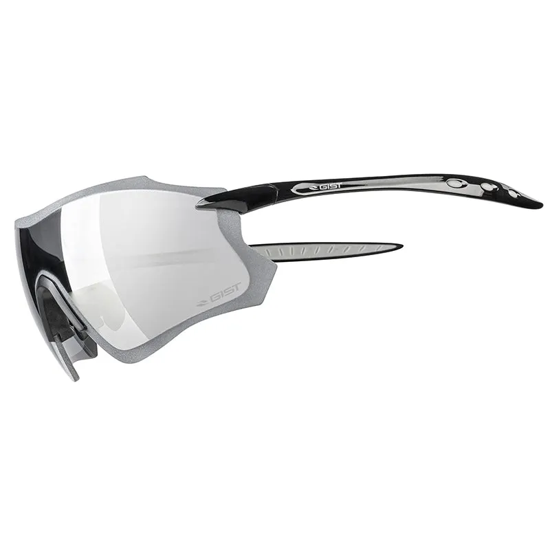 Lunettes Vélo Adulte Gist Pack Monture Noir Verres Solaires Miroir Noir - Protection 100% Uv - Uva - Uvb) Ultra Légère (Verre Cat 3)
