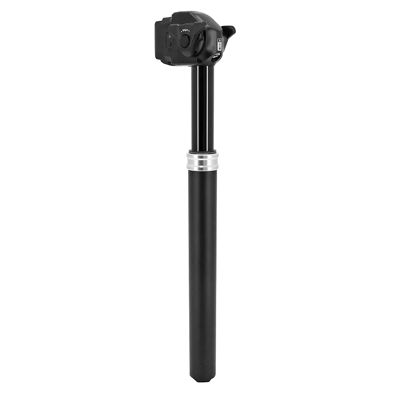 Tige De Selle VTT Télescopique Seekrun S7 Bluetooth Alu Noir Diam. 31,6 L386 mm Débattement Réglable 120 mm Fixation Commande Sur Cintre