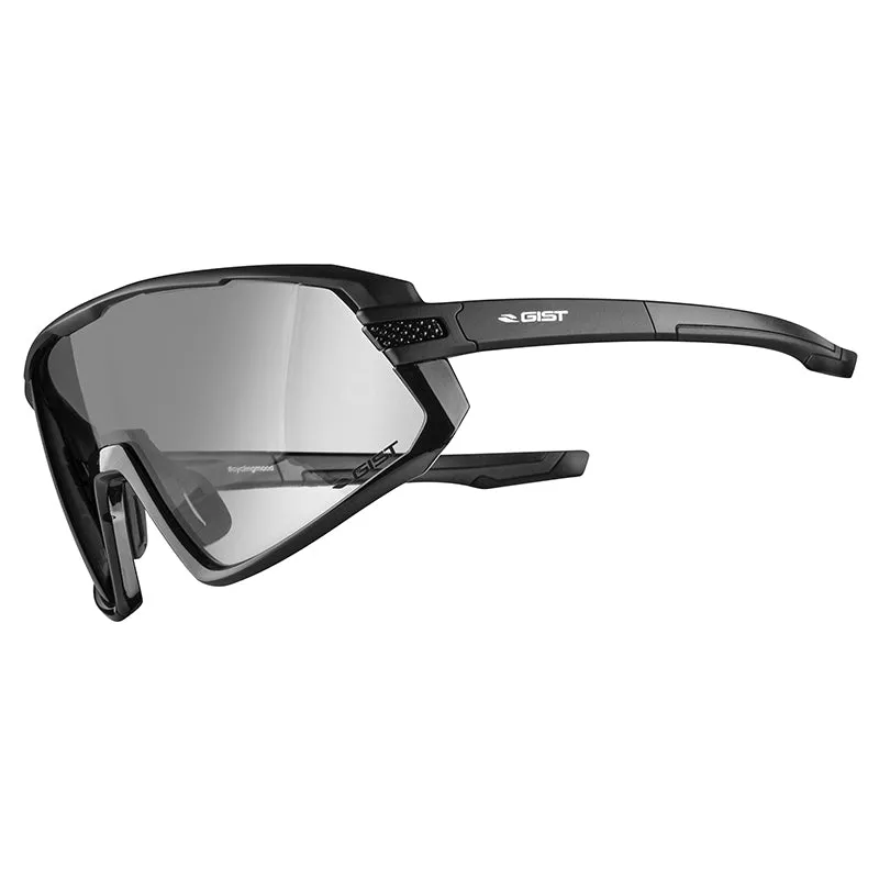 Lunettes Vélo Adulte Gist Next Monture Noir Verres Photochromiques Qui S'Adaptent Automatiquement A La Luminosite (Verre Cat 1-3)