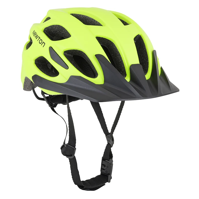 Casque Vélo Adulte Newton VTT Spartus Jaune Fluo Mat Taille 58-61 Réglage Molette 270 G