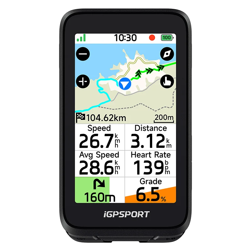 Gps - Compteur Igpsport Binavi Air Couleur Full Tactile Transflectif - Cartographie - Ant+ - Ble5 - Autonomie 30H - Multi Fonctions Compatible + Strava Et Komoot -Aerodynamique Et Super Léger 77G
