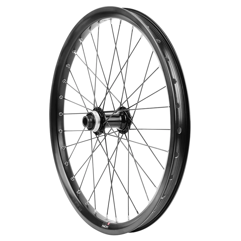 Roue VTC - Cargo - VAE - E-Bike - Longtail Centerlock Axe Traversant 406 X 27 - 20" Kargo XL Moyeu Shimano Tc500 Avant Noir (Renforcé) Jante 27C 32 Rayons Renforces Acier -Poids Max 250 Kg-