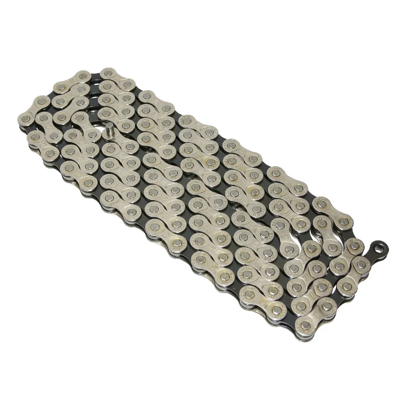 Chaîne Vélo 7-8V. Route-VTT P2R Argent-Noir 116 Maillons Compatible Shimano Et Sram