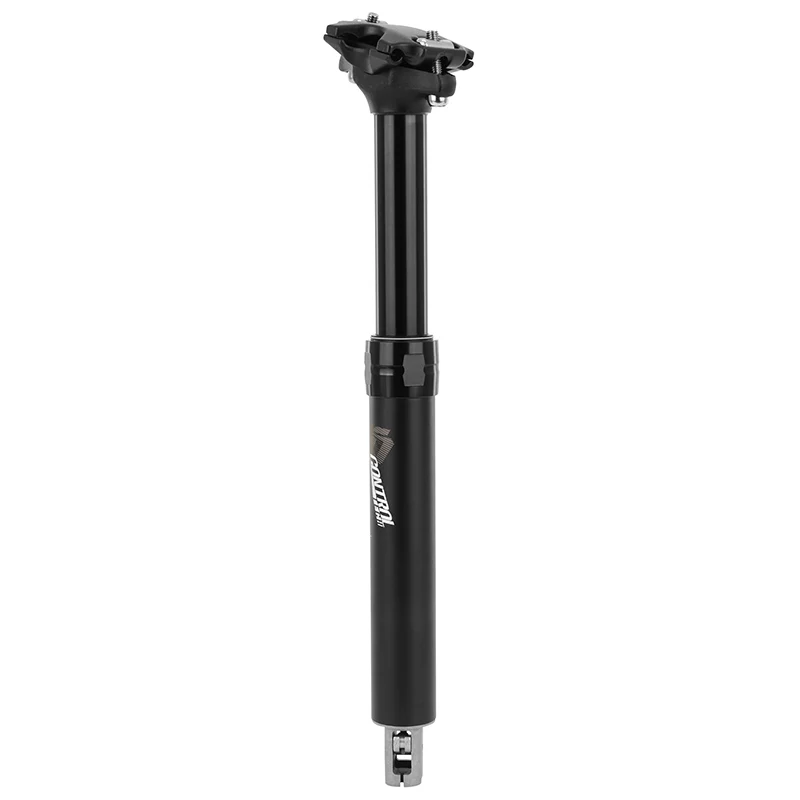 Tige De Selle VTT Télescopique Controltech Air - Huile Alu Noir Diam. 30.9 L396 mm (Réglage Par Câble Interne Débattement 125 mm) Manette Commande Au Cintre Ref 225069, 225070