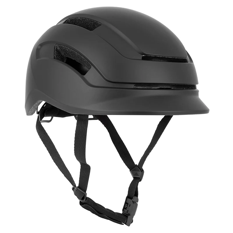 Casque Vélo Adulte Newton Urbain Commuter Noir Mat Taille 55-58 Réglage Molette - Éclairage Arrière Usb 270 G -Inclus Câble-