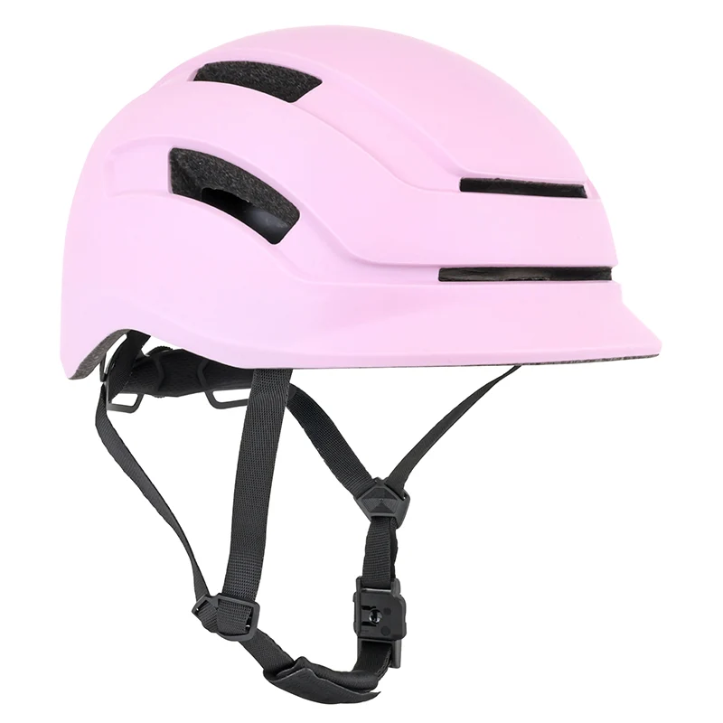 Casque Vélo Adulte Newton Urbain Commuter Rose Mat Taille 59-61 Réglage Molette - Éclairage Arrière Usb 290 G -Inclus Câble-