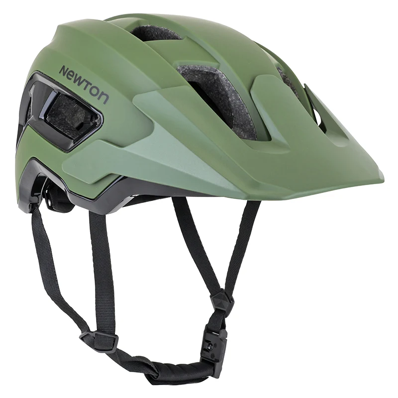 Casque Vélo Adulte Newton VTT Corsica Vert Insert Noir Taille 59-61 Visiere Réglable Réglage Molette 360 G