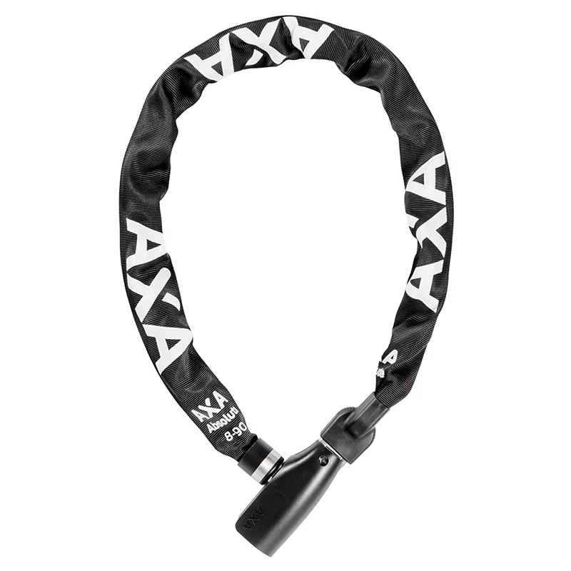 Antivol Vélo Chaîne A Clé Axa Absolute Diam 8 mm L0.90M Noir - Niveau Protection Eleve Pour Vélo Électrique - Sécurité Niveau 9-15