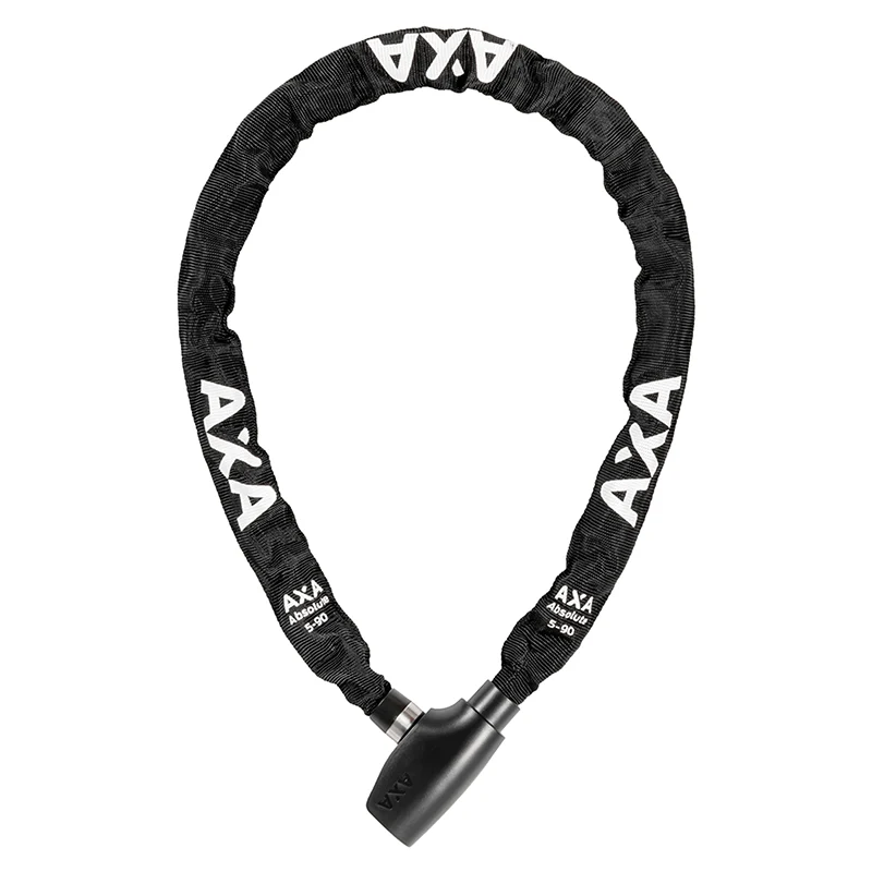 Antivol Vélo Chaîne A Clé Axa Absolute Diam 5 mm L0.90M Noir - Sécurité Niveau 7-15