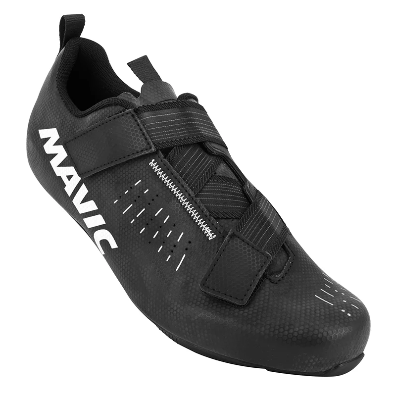 Chaussure Route Mavic Aksium Strap Noir 45 1-3 Serrage Velcro Fixation 3 Points Compatible Look-Shimano (Paire)