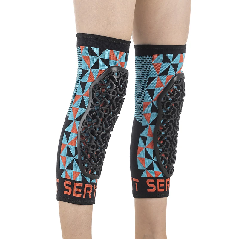 Protection Genouilleres VTT Seryt Junior Flow Arlecchino Antibacterien, Antiderapante, Sans Couture Bleu-Vert S-M (Vendu A La Paire) 300 G -Ce En 1621.1 Niveau 2-