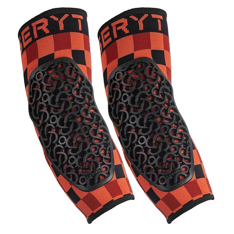 Protection Coudieres VTT Seryt Flow Checker Antibacterien, Antiderapante, Sans Couture Damier Rouge-Noir L-XL (Vendu A La Paire) 250 G -Ce En 1621.1 Niveau 2-