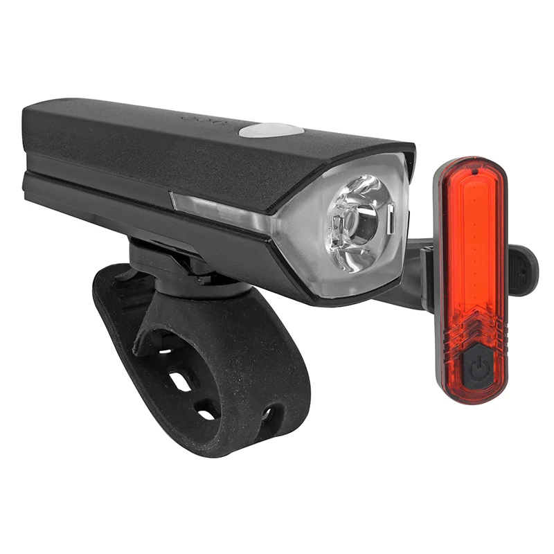 Éclairage Vélo Usb Kit Newton 300 Lumen Mode Fixe Et Clignotant (Autonomie Mode 100% : Avant 2H - Arrière 1H30) (Avant+Arrière) Noir -Rechargeable Usb