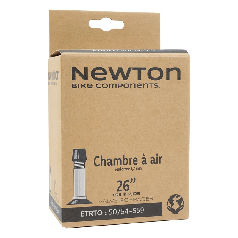 Chambre A Air Vélo 26 X 1.95-2.125 Newton Valve Standard 48 mm - Épaisseur Renforcée 1.2 mm