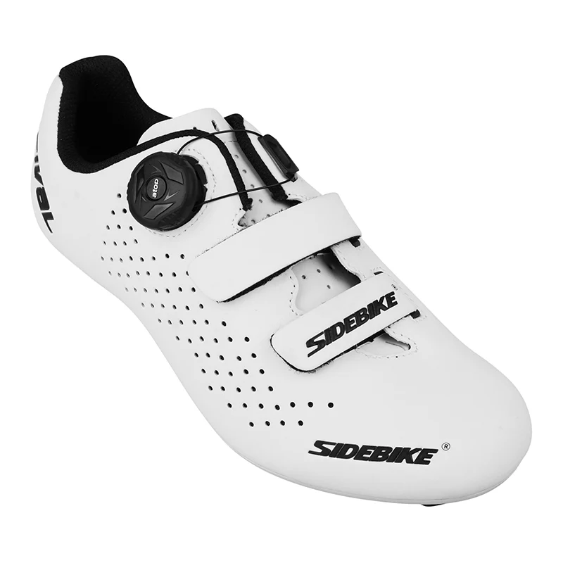 Chaussure Route Sidebike Rival Blanc T41 Fixation Boa Atop-Velcro Compatible Look-Shimano (Paire)