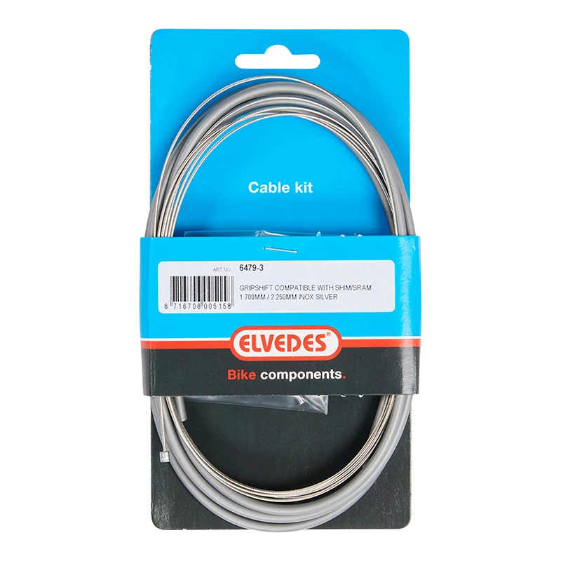 Transmission Pour Moyeu Nexus 3V. Elvedes Gaine 2,25M Gris - Câble 1,7M INOX Avec Embouts De Gaine (Vendu A L Unite)