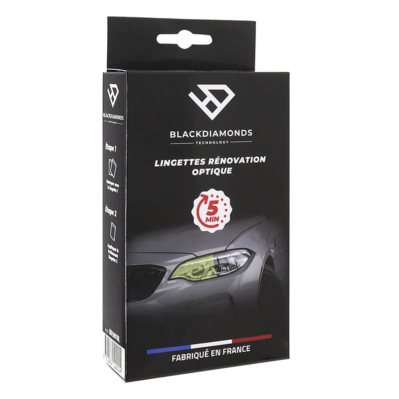 Lingettes Rénovation Optique-Phare Blackdiamonds (Kit Complet) Fabrique En France