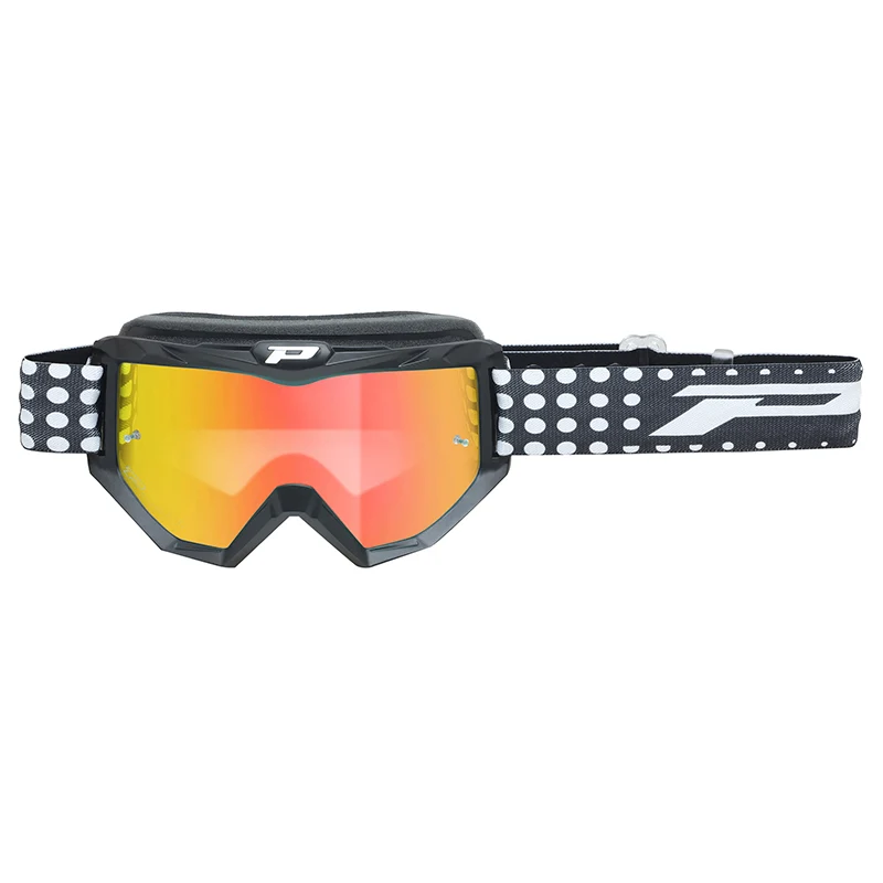 Masque-Lunettes Cross Progrip 3201 Fl Atzaki Multilayered Noir Mat Ecran Miroir Rouge Anti-Rayures-Anti U.V. Compatible Avec Port Lunettes De Vue (Homologué Ce-En Ac-12072 Rev.1)