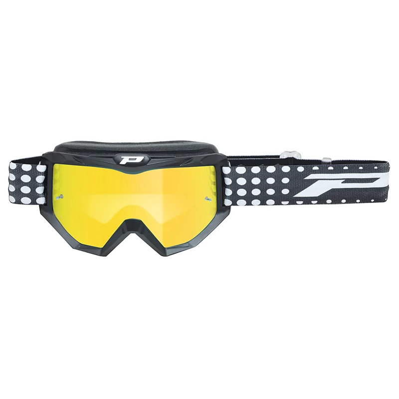 Masque-Lunettes Cross Progrip 3201 Fl Atzaki Multilayered Noir Mat Ecran Miroir Jaune Anti-Rayures-Anti U.V. Compatible Avec Port Lunettes De Vue (Homologué Ce-En Ac-12072 Rev.1)