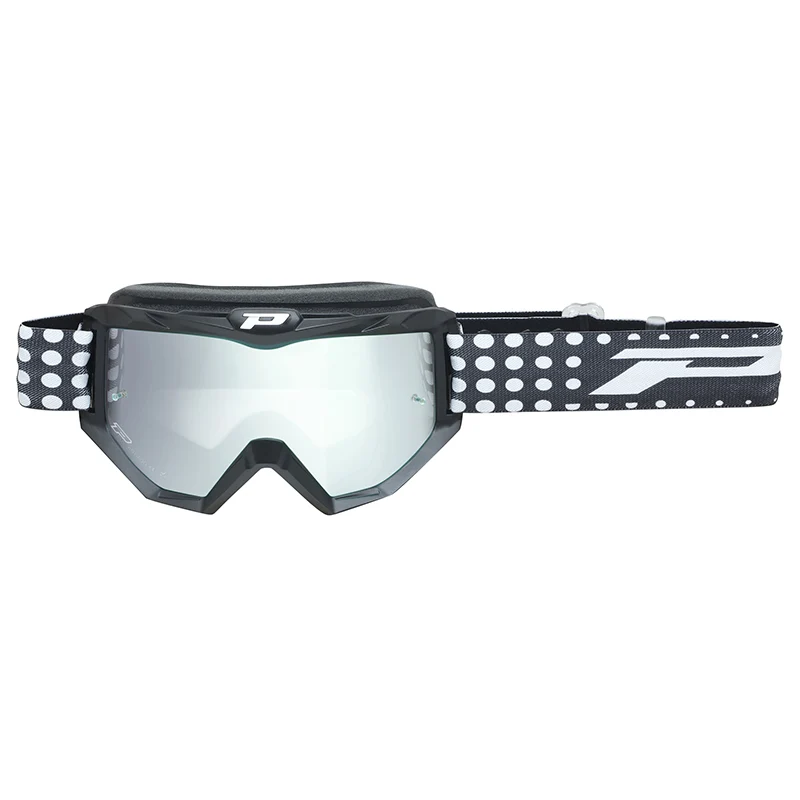 Masque-Lunettes Cross Progrip 3201 Fl Atzaki Multilayered Noir Mat Ecran Miroir Argent Anti-Rayures-Anti U.V. Compatible Avec Port Lunettes De Vue (Homologué Ce-En Ac-12072 Rev.1)