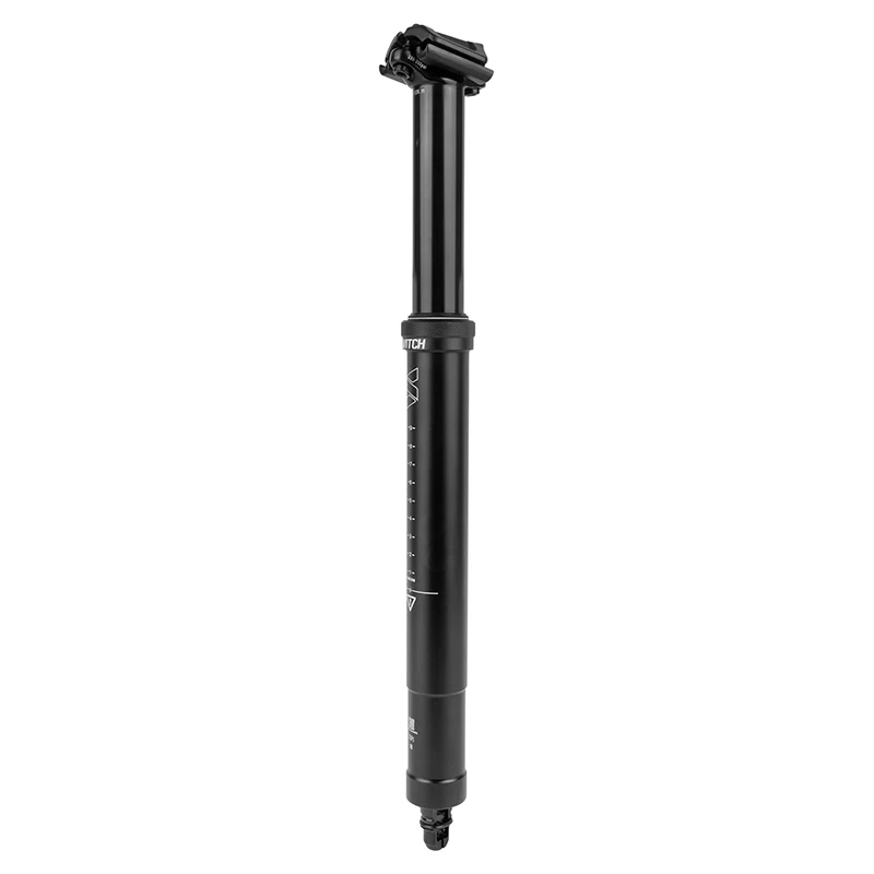 Tige De Selle VTT Télescopique Switch Swr-180 Réglable Noir Diam. 34.9 L515 mm (Réglage Par Câble Interne Débattement 180-155 mm) Fixation Cintre - Cartouche Air Avec Pression Réglable