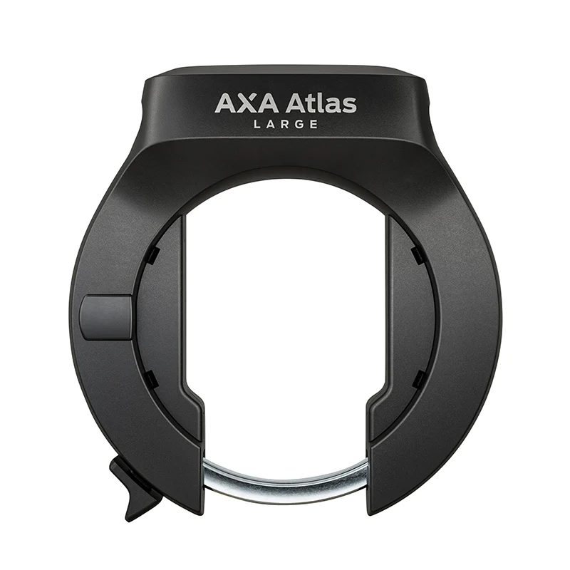Antivol Vélo Fer A Cheval Axa Atlas Large Noir Avec Fixation (Fixation Sur Cadre Largeur De 83,5 mm À 95 mm) Ecart Pneu 58 mm (Clé Retractable) -Sécurité Niveau 14-15